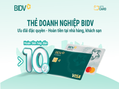 Let’s Card – Ưu đãi hoàn tiền 10% với thẻ doanh nghiệp BIDV