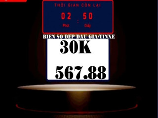 Biển số 30K-567.88 trúng đấu giá chỉ 415 triệu đồng, quá rẻ so với biển 30K-567.89 được dân chơi đẩy lên 13 tỷ đồng