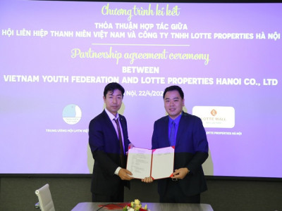 Trung ương Hội LHTN Việt Nam và công ty Lotte Properties Hà Nội ký kết thoả thuận hợp tác